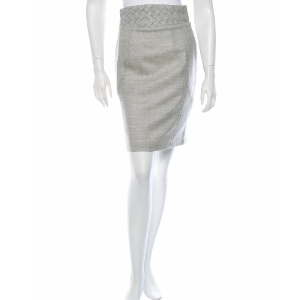ADAM Virgin Wool Grey Herringbone Skirt